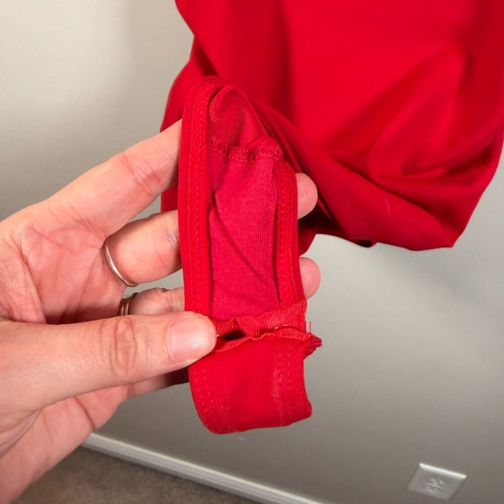 Intimately Free People Double Take Bodysuit Size Medium Red Plunge Sexy - Picture 9 of 13